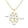 Pendant Necklaces EYIKA Trendy White Black Dripping Oil Enamel Water Drop Necklace Gold Plated Cubic Zirconia Jewelry Gift For Women Girls