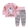 Pyjamas nés enfants garçons filles pyjama ensembles dessin animé à manches longues mignon t-shirt hauts avec pantalon enfant en bas âge bébé automne vêtements de couchage 230509