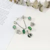 Charm armband yexkoder pärlband armband för damer diy färsk grön kärlek hänge gåva gree