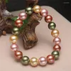 Bracelet de perles Chakra à brins, taille 8mm, coquille naturelle, perles rondes, perle de guérison, breloque extensible, bijoux de Yoga pour femmes