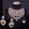 Necklace Earrings Set Brand 110mm Wide Big Luxury Flower Boom Women Engagement Cubic Zirconia Earring Dubai Jewelry Jewellery Addiction