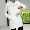 Men's Jackets Spring Autumn Mid-length Trench Men's Single Breasted Coat Casual Loose Design Solid Trendy Personality Handsome Windbreaker Q79 230509