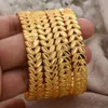 Bracelets de charme 4pcslot Design de luxo 24K Dubai Gold Color Bangles for Women Jewelry African Ornament Wedding Gifts 230508