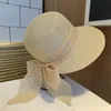 Stingy Brim Hatts for Women Bucket Bowknot Straw Sol Summer Spring Outdoor Sombreros de Mujer 230508