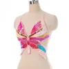 Stage Wear Women's Belly Dance Sequins Butterfly Bra Night Club Bar Performance Costume