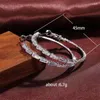 Baumelnde Ohrringe WANGAIYAO Mode Einfacher übertriebener großer Kreis Mikro-Einsatz Zirkon Kupfer Exquisit für den Valentinstag