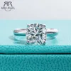 Anéis de banda AnuJewel 2ct D Color Cushion Cut Moissanite Anel de Casamento de Noivado 925 Anéis de Prata Esterlina Para Mulheres Jóias Atacado Z0509