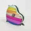 Kurt Geiger Kensington حقيبة صغيرة من سلاسل القلب للسيدات فاخرة بألوان قوس قزح حقيبة كتف محفظة بسحاب مصمم حقائب يد صغيرة الحجم 5A المستوى