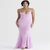 Casual Dresses Fashion Women Summer Spaghetti Strap V Neck Sleeveless Tight Fitted Long Dress Bodycon Fishtail Cocktail Party