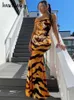 Платье Hawthaw Women Tiger Printed Bodycon без рукавов вечеринки вечернее платье 2022 Летняя одежда Оптовые предметы для бизнеса для бизнеса