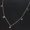 Pendanthalsband 2023 Multicolor Elements Cubic Zirconia Simple Women's Fashion Jewelry Cobre Cz Colar