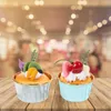 Parti Dekorasyonu 6 PCS Sahte Kek Modeli Ev Süs Simülasyonu Cupcake Toppers Yapay Tatlılar Cupcakes Masa Dekor Malzemeleri