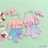 Two-Pieces 0-36m Toddler Girls Bikini Set Ruffle Halter Bikini Tops Mermaid Swimsuits For Girls Summer Infant Girl Swimwear Set
