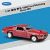 Bilar diecast modell cirka 19 cm 1/24 skala metall legering klassisk bil diecast modell 1969 ford mustang chef 429 leksak welly collecection leksak fo