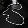 Chains 2023 4MM S925 Sterling Silver 16/18/20/22/24 Inches Rope Chain Necklace For Men Women Fashion Wedding Jewelry