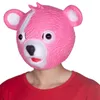 Party Masks Pink blue Bear head mask Halloween Party Cosplay Funny Prop Adult Unisex Party Latex helmet animal Head Set Carnival Masquerade 230509