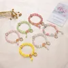 Charm Bracelets Korean Flowers Daisy Bohemain Colorful Crystal Beaded Bracelet Handmade Elastic Rope Women Pulseira Jewelry