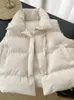 Gilet invernale da donna spesso in pelle ZOKI Parka colletto alla coreana allentato con cerniera gilet caldo imbottito in cotone senza maniche cappotto femminile di moda