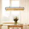 Hanglampen Noordelijke houten LED -licht Lange houten hangende lamp Studie Restaurant eetkamer kantoor tafel droplight woondecor