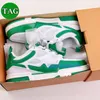 Lüks Koşu Ayakkabıları Erkek Kadın Logo Kabartmalı Eğitmen Sneaker Üçlü Beyaz Pembe Siyah Gök Mavisi Yeşil Sarı Kot Spor Sneakers Erkek Kayış x YK Skate Açık Düz Ayakkabı