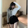 Kvinnors shorts sexig klubb Shirring High midja Slim Woman Summer Korean Fashion Street AllMatch Folds Dragknapp Knapp Casual Short 230508