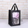 Gift Wrap Marble Design Paper Handbag White Clear PVC Window Palstic Bag Flower Packing Exhibition Bags 100pcs/lot