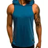 Men's Tank Tops Men's Cotton Sleeveless Hoodie Bodybuilding Workout Tank Tops Muscle Fitness Shirts Male Jackets Top 230508