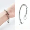 Lien Bracelets Mode Couche Titane Acier Personnalité Gravé Géométrie Chaîne Cristal Cercle Bracelet Accessoires Cadeau Pour Femmes Hommes