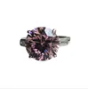 Anello nuziale di marca Choucong Gioielli di lusso Argento sterling 925 Taglio rotondo Topazio rosa Diamante CZ Pietre preziose Festa Donna Eternità Anello di fidanzamento nuziale Regalo