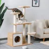 Scratchers Pet Cat Jumping Toy med stege Scratching Wood Climbing Tree för Cat Climbing Frame Cat Furniture Scratching Post #0201