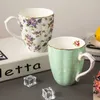 Strumenti per tè al caffè in stile inglese tazza di porcellana con tazza di acqua in ceramica grande tazza per latte di latte in ceramica tazza di vetro per la colazione p230509