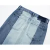 Skirts TRAF Blue Denim Long Women Patchwork Jean Maxi for Summer Mid Waist Woman Streetwear Slit 230509
