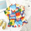 Sets pakken Summer Boys Clothing Sets Cartoon mode huis print shirt shirt shirt kleren voor kinderen meisjes strand vakantie stijl baby sport pakken 230508