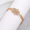 Link Armbanden Gold Color Vintage Chain For Women Fatima Hand Crystal Rhinestone Bracelet Fashion Jewelry Khamsah Accessoires