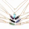 Pendant Necklaces Fashion Crystal Natural Stone With Glass Hexagon Neck free shipping items women y2k accessories Y23