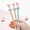 Pcs Gel Stylos Longues Oreilles Noir Coloré Kawaii Cadeau Gel-encre Pour L'écriture Mignon Papeterie Bureau Fournitures Scolaires