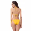 Mutade feminina 2023 Verão sexy tipo dividido tipo de cintura baixa biquíni de maiô de banho amarelo laranja para mulher Conjunto