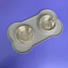 Ciotola per animali in silicone per alimentazione Ciotola per cani in silicone Ciotola doppia Ciotola per cani e gatti Ciotola per animali portatile