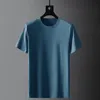 Męskie koszulki Minglu Summer Mens T-shirty Luksusowe krótkie okrągłe kołnierz swobodne męskie koszulki moda Slim Fit Solid Color Man T-shirty 4xl 230509