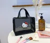 Girls Kawaii Black Mesh Cosmetics Bag Girl Kuromi Melody Casual Casual Princess Accessories Big Captise All Match