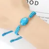 Link Bracelets Agates Hangdoek Bracelet Gepersonaliseerde vrouwen Men Blue String Verstelbare Braided Bangles Handgemaakte charme Yoga -sieraden Souvenir