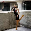Stage Wear Latin Dance Clothes Practice Skirt Clothing Female Adult High-end Sense Suit Suspender Dress