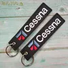 Broderi Cessna KeyChain Fashion Trinket Black Phone Strap Aviation Nyckelkedja för luftfartsgåva Nyckelring