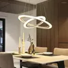 Lámparas colgantes Moderno Simple Personalidad creativa Atmósfera Anillo Salón Comedor Oficina Led Living Araña