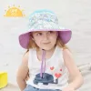 Chapeau seau de soleil pour enfants, mignon bébé voyage d'été en plein air, chapeau de plage pour bébés filles