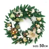 Decoratieve bloemen gangheng 20/24 inch pre-verlichte kunstmatige kerstkrans crestwood sparren witte lichten met dennenappels bessenclusters