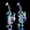 Kalın Fab Yumurta Bongs Recycler Dab Cam Su Boru Percolator Harsahlar Bubbler Ash Catcher Sigara Aksesuarları 14mm Eklem