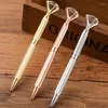 10pcs Crystal Pen Ballpen Fashion EST Large Diamond Diamond Mignon Metal Writing Tool pour l'école et les fournitures de bureau papeterie