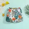 Two-Pieces Summer Family Matching Swimsuit New Fashion Sisters Brothers Leaf Printed Swimwear Split Bathing Suit Swim Shorts