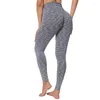 Pantaloni attivi Vita alta Push Yoga Donna colorato a nido d'ape Jacquard Fitness Sport Corsa all'aperto Leggings ad asciugatura rapida XS-XXXL